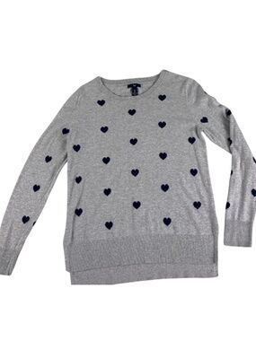 GAP Hearts All Over Cotton Pullover Sweater Women's S Y2K Coquette